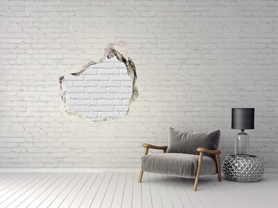 3D wall hole wallpaper Damaged brick wall