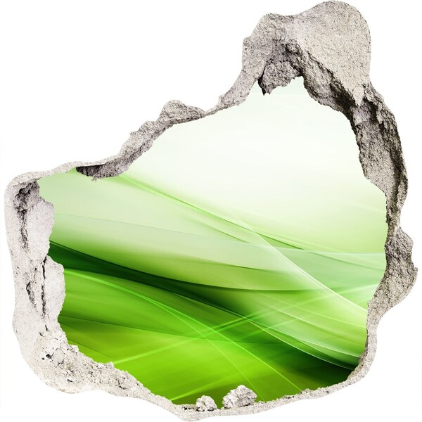 Hole in the wall sticker Green waves