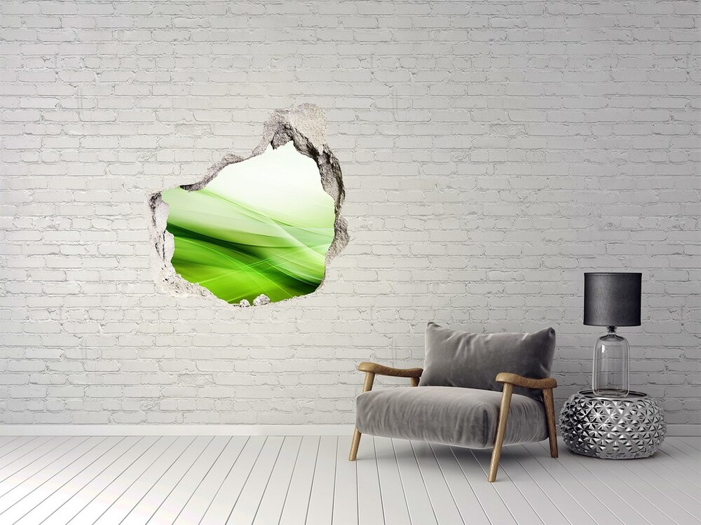 Hole in the wall sticker Green waves