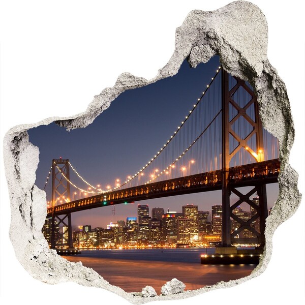 Hole in the wall decal San Francisco Bridge at Night