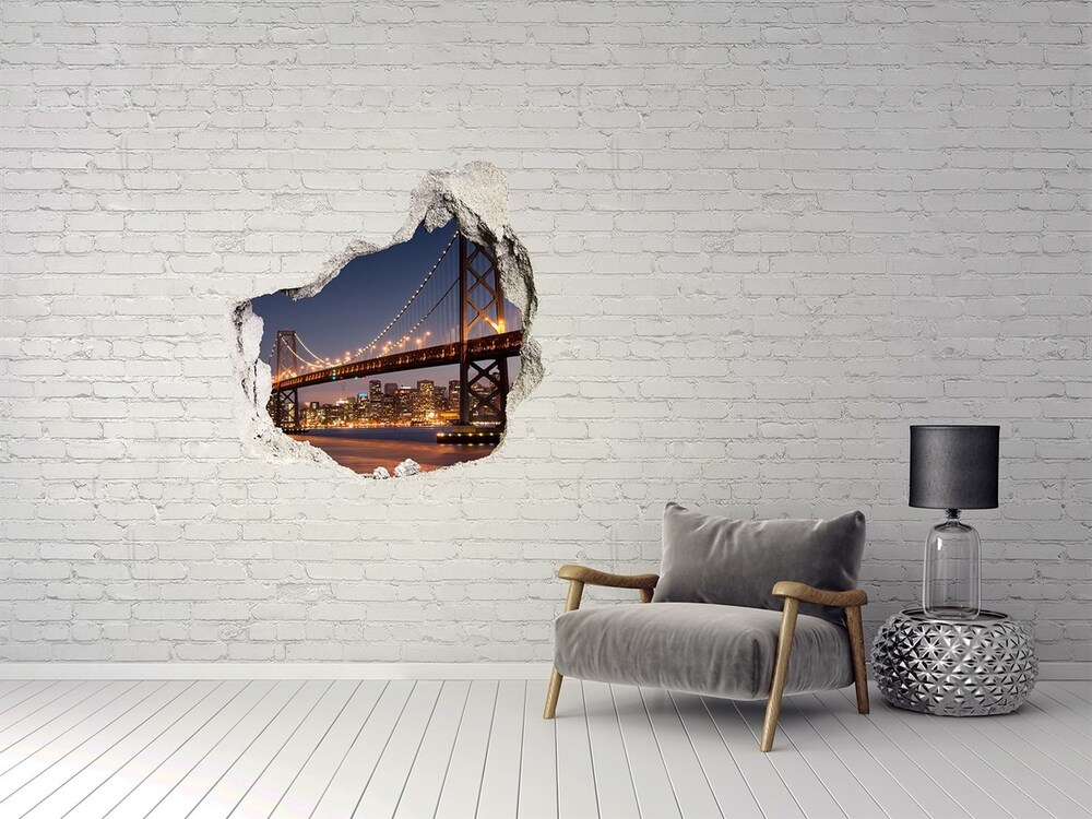 Hole in the wall decal San Francisco bridge