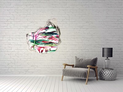 Hole in the wall decal Flower garden behind the wall