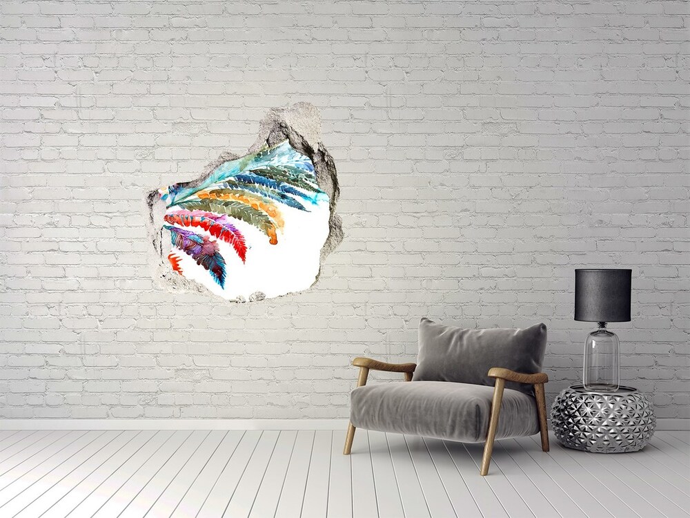 Hole in the wall sticker Colorful pen