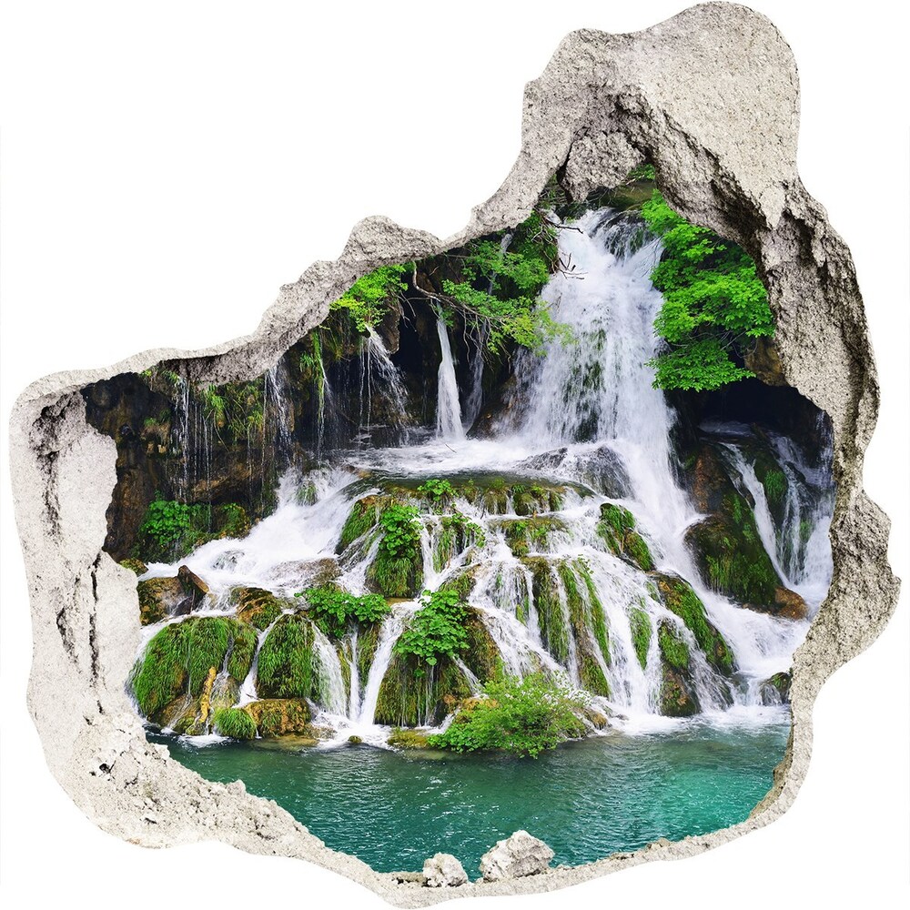 Hole in the wall decal Waterfall in the mountains