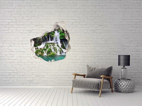 Hole in the wall decal A waterfall in a green setting