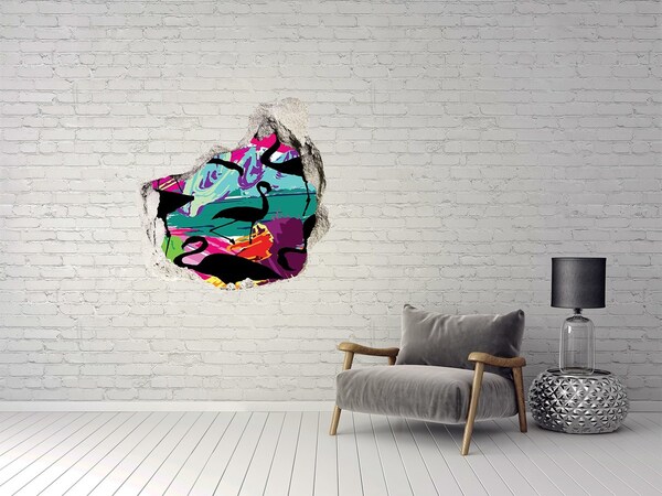 Hole in the wall decal Flamingos on a tropical beach