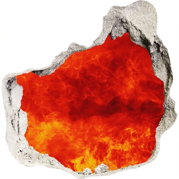 3D wall hole wallpaper Volcanic lava