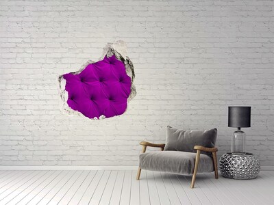 3D wall hole wallpaper Fuchsia wallpaper in a hole in the wall