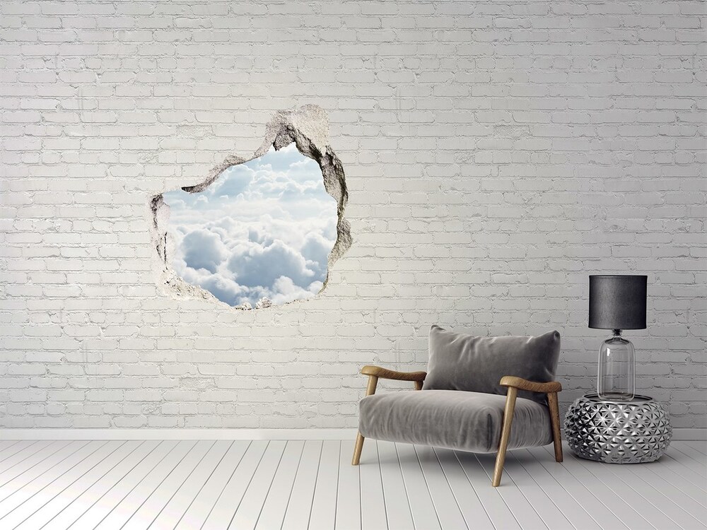 Hole wall sticker Bird's flight clouds