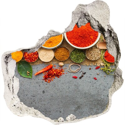Hole wall sticker A kitchen full of spices