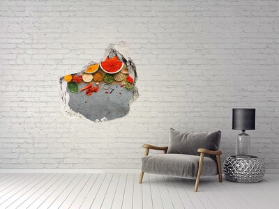 Hole wall sticker A kitchen full of spices