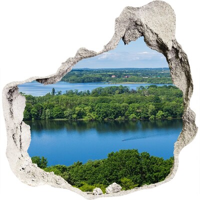 Hole in the wall decal Forest by the lake