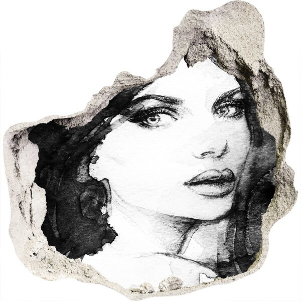 Hole in the wall decal Woman Portrait