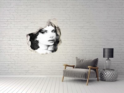 Hole in the wall decal Woman Portrait