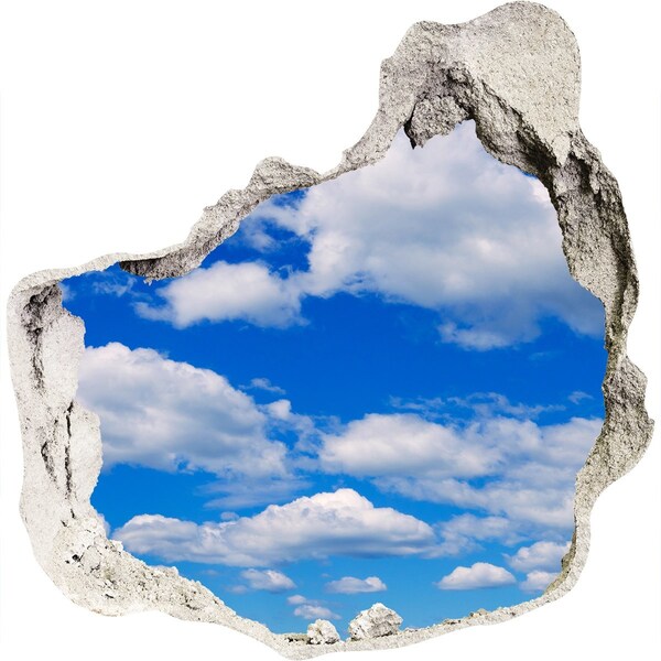 Hole wall sticker Blue sky with clouds