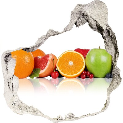 Hole wall sticker Colorful fruit