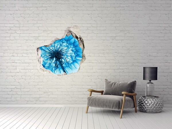 Hole wall sticker The underwater world in blue tones