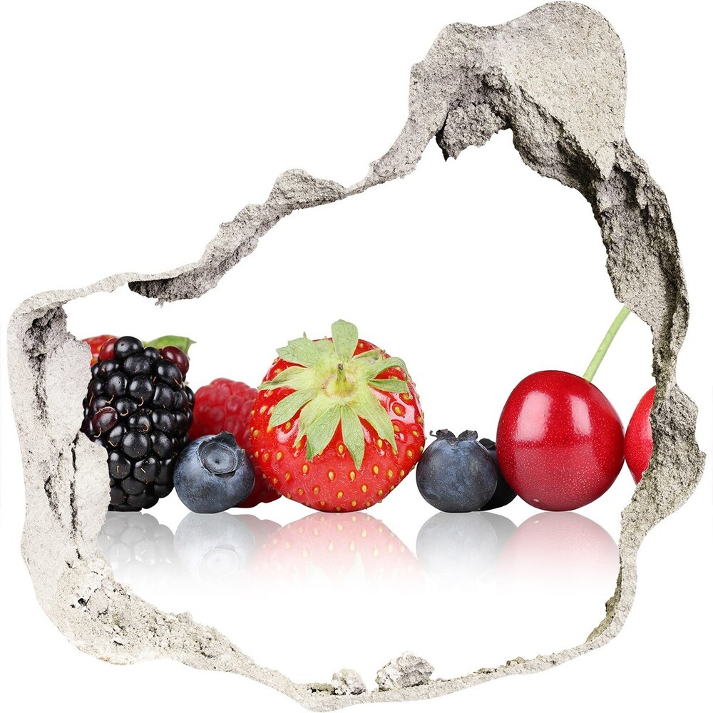 Hole wall sticker Fruit in a row