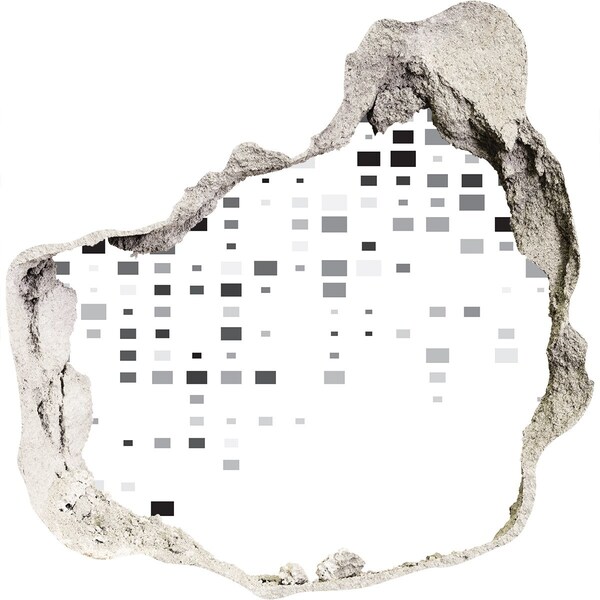 3D wall hole Dilapidated wall with digital pattern