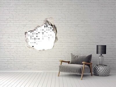 3D wall hole Dilapidated wall with digital pattern