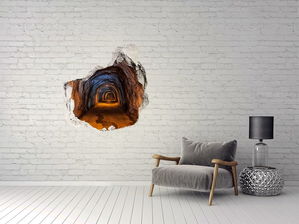 Hole wall sticker Underground tunnel