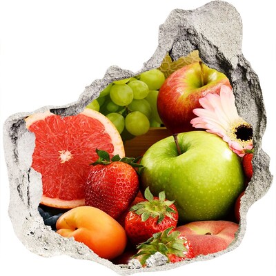 Hole wall sticker Colorful fruit