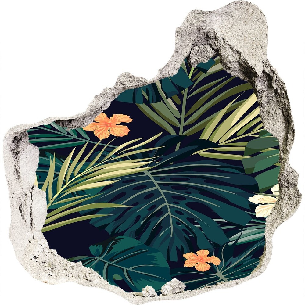 Hole in the wall sticker Tropical leaves