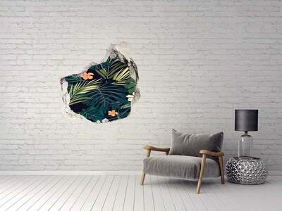 Hole in the wall sticker Tropical leaves