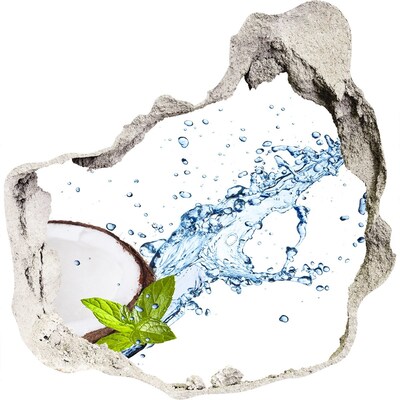 Hole wall sticker Coconut Oasis with a Waterfall