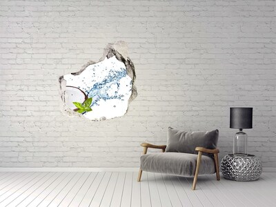 Hole wall sticker Coconut Oasis with a Waterfall