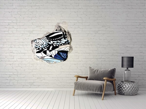 Hole wall sticker Butterflies in a colorful composition