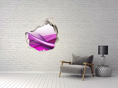 Hole in the wall sticker A wave in shades of purple