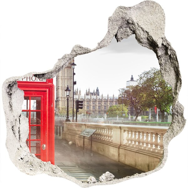 Hole wall sticker View of London through a hole in the wall
