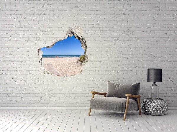 Hole in the wall decal Beach by the sea
