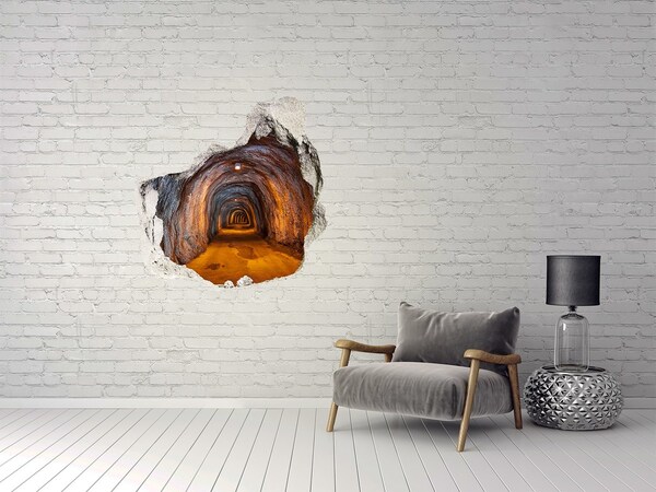 Hole in the wall decal Underground tunnel