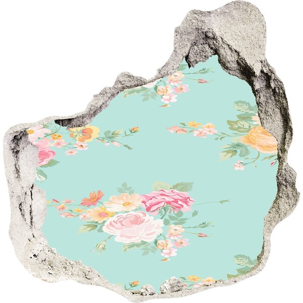 Hole in the wall sticker A flower paradise behind the wall