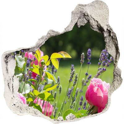 Hole in the wall sticker A flower paradise behind the wall