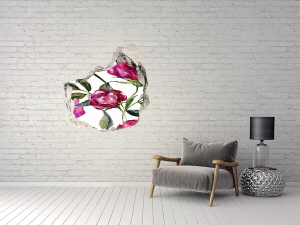 3D wall hole wallpaper Hole in the Wall Floral Mural