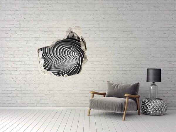 Hole in the wall decal Swirling tunnel space