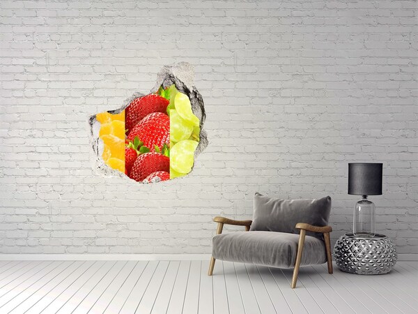 Hole in the wall decal Colorful fruit