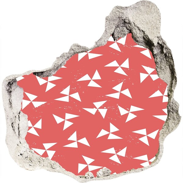 3D wall hole wallpaper Pattern in a red shade