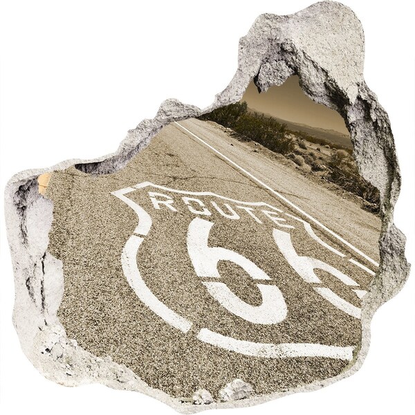 Hole wall sticker Route 66 in concrete