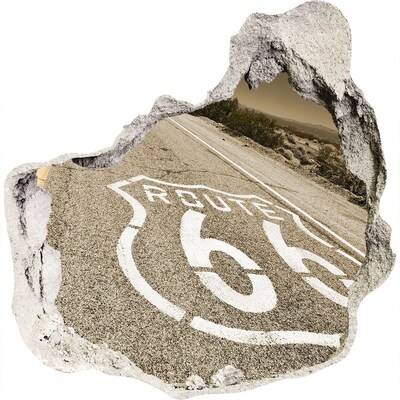 Hole wall sticker Route 66 in concrete