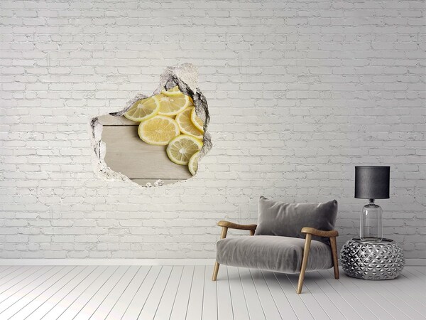 Hole in the wall sticker Lemons wood