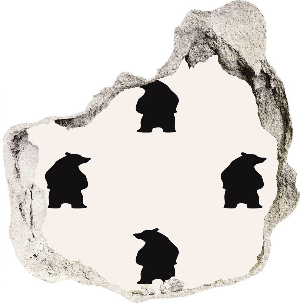 3D wall hole Bears