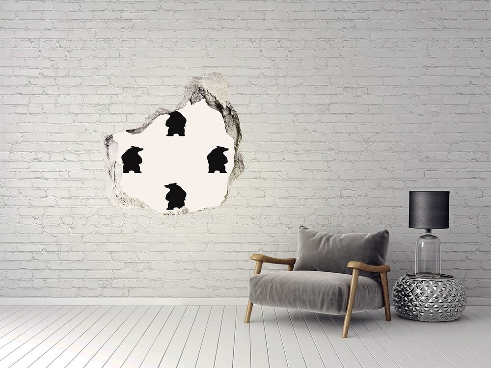 3D wall hole Bears