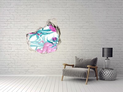 Hole wall sticker Flower garden behind the wall