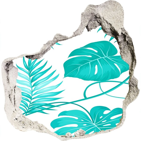 3D wall hole Tropical paradise behind the wall