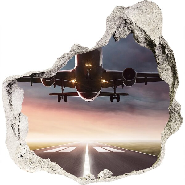Hole wall sticker Airport at sunset