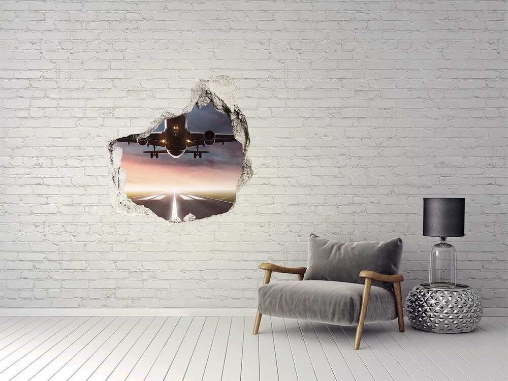 Hole wall sticker Starting plane